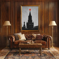 Kremlin Silhouette Red Star Soviet Era Propaganda Poster PosterGoat