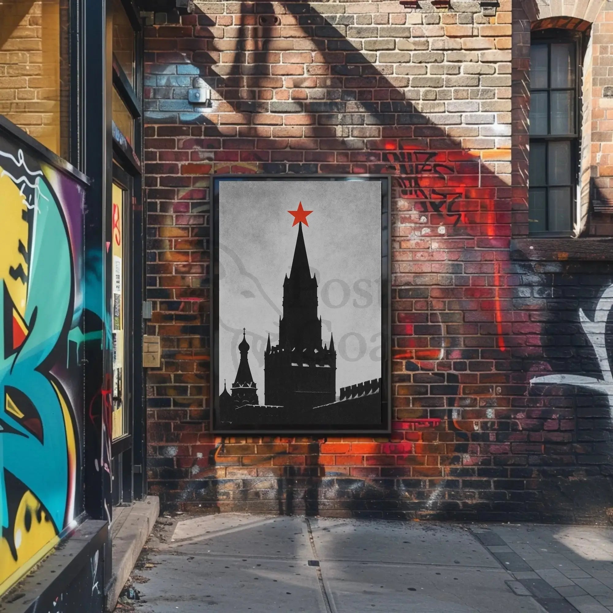 Kremlin Silhouette Red Star Soviet Era Propaganda Poster PosterGoat