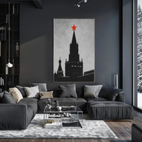 Kremlin Silhouette Red Star Soviet Era Propaganda Poster PosterGoat