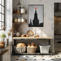 Kremlin Silhouette Red Star Soviet Era Propaganda Poster PosterGoat