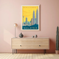 Kuala Lumpur Landmarks Vintage Travel Poster PosterGoat
