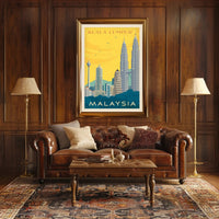 Kuala Lumpur Landmarks Vintage Travel Poster PosterGoat