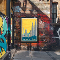 Kuala Lumpur Landmarks Vintage Travel Poster PosterGoat
