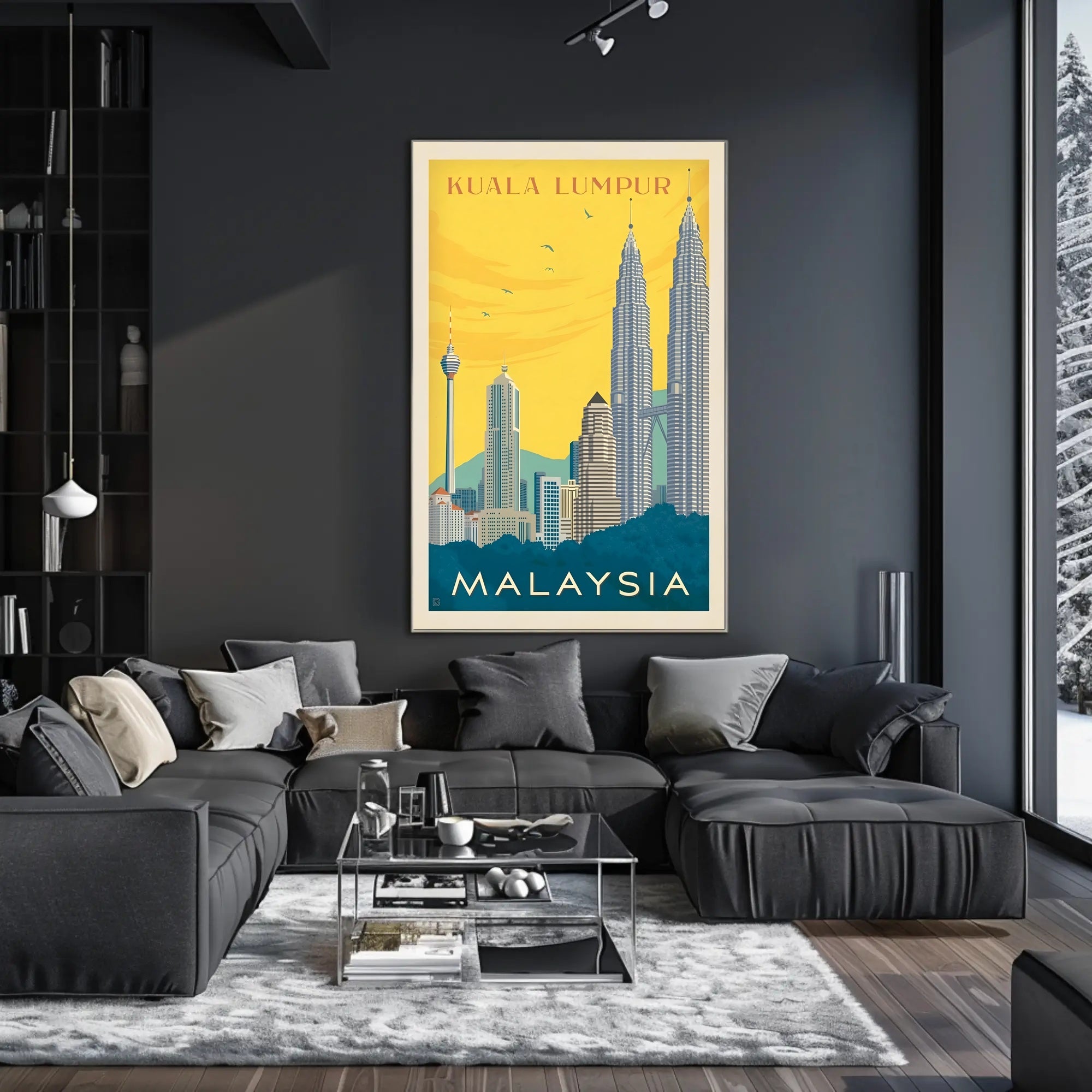 Kuala Lumpur Landmarks Vintage Travel Poster PosterGoat