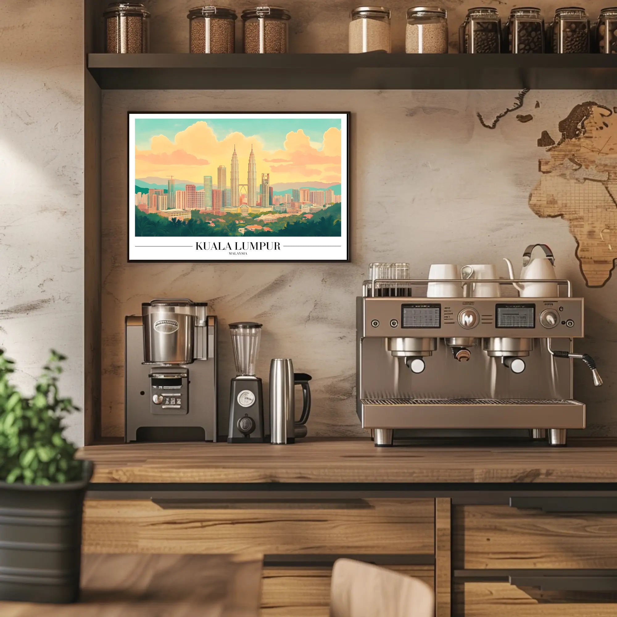 Kuala Lumpur Skyline: Vibrant Urban or Cityscape Poster PosterGoat