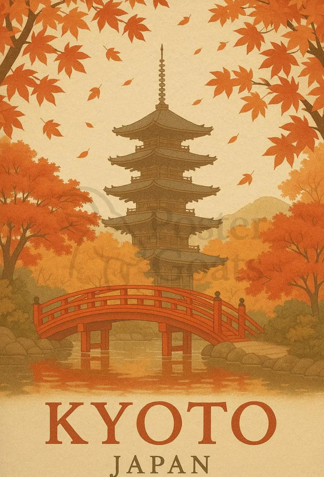 Kyoto Autumn Serenity Japanese Cultural Heritage Poster PosterGoat