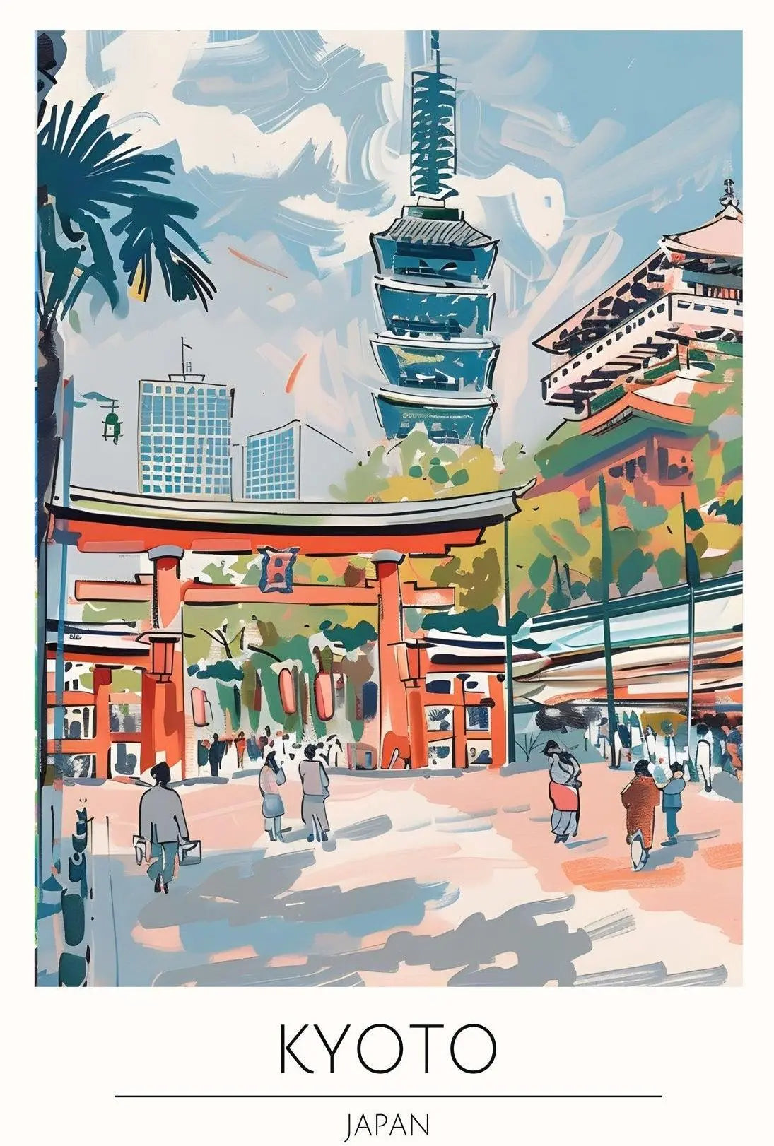 Kyoto Serenity: Impressionistic Travel Poster PosterGoat
