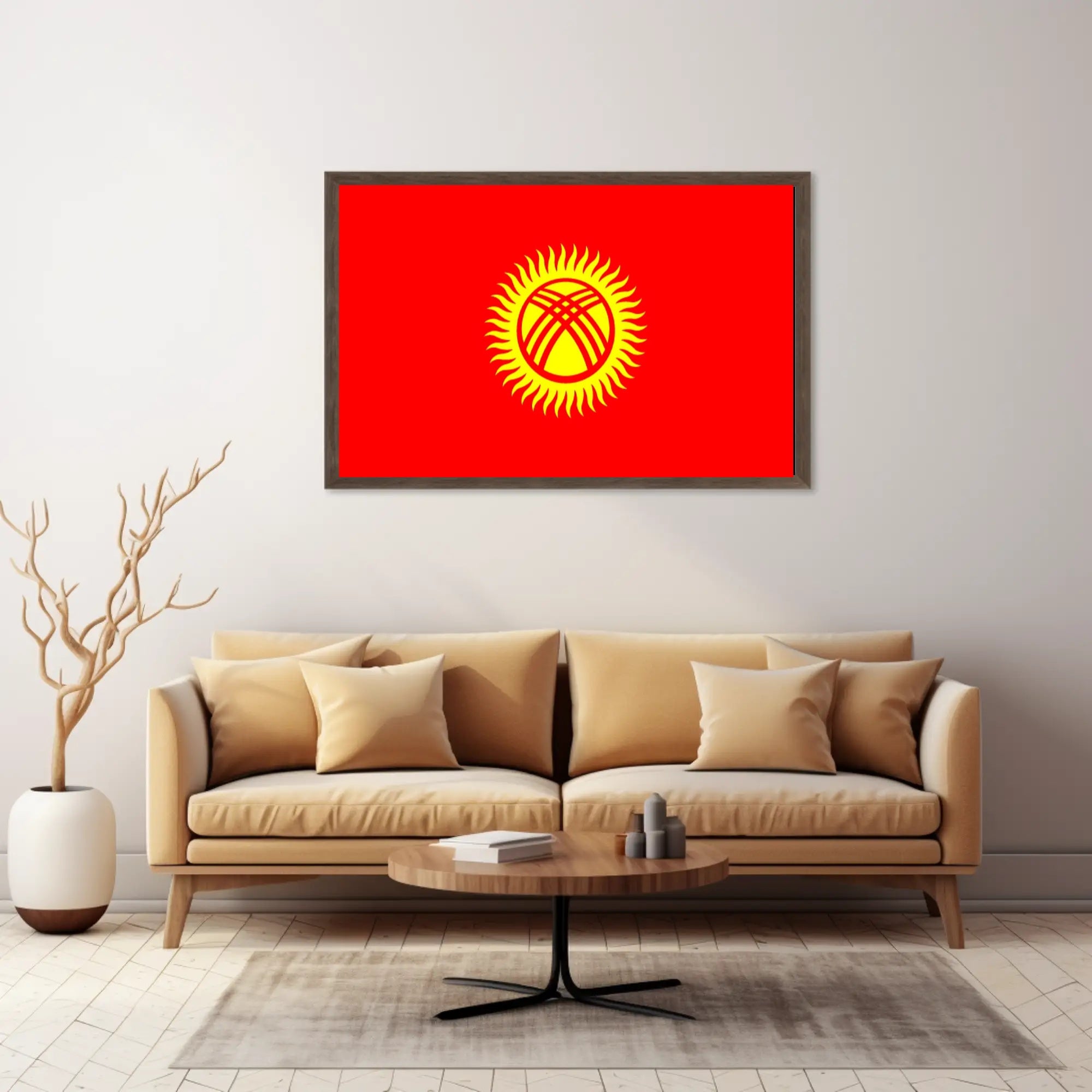 Kyrgyzstan Flag Art: National Pride Country Flag Poster PosterGoat