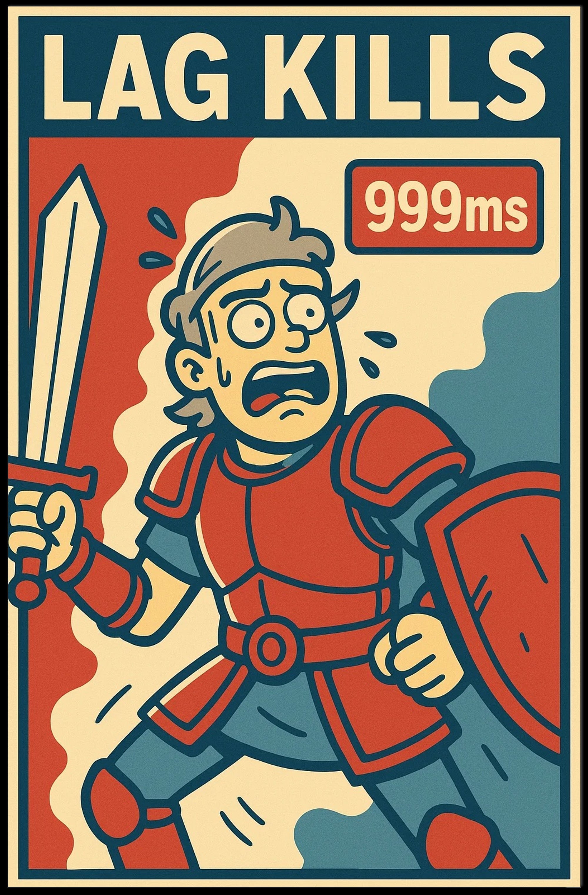 LAG KILLS Retro Gamer Pop Culture Poster PosterGoat