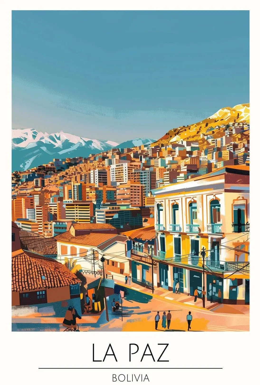 La Paz Cityscape Travel Poster PosterGoat