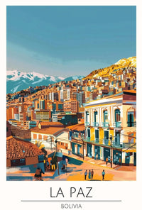 La Paz Cityscape Travel Poster PosterGoat