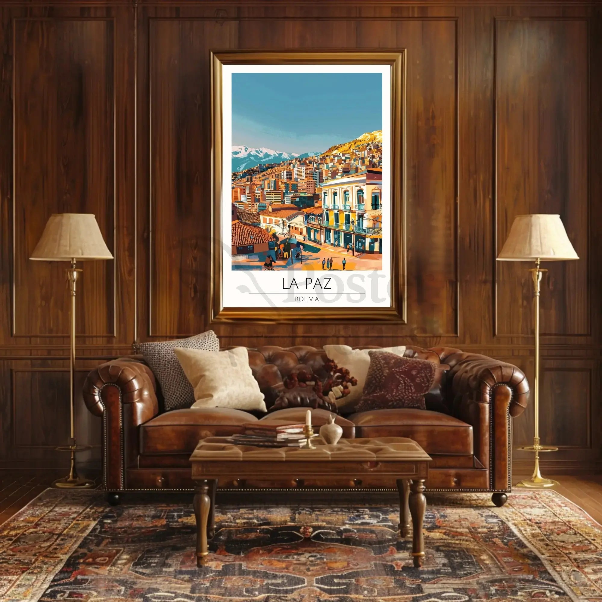 La Paz Cityscape Travel Poster PosterGoat