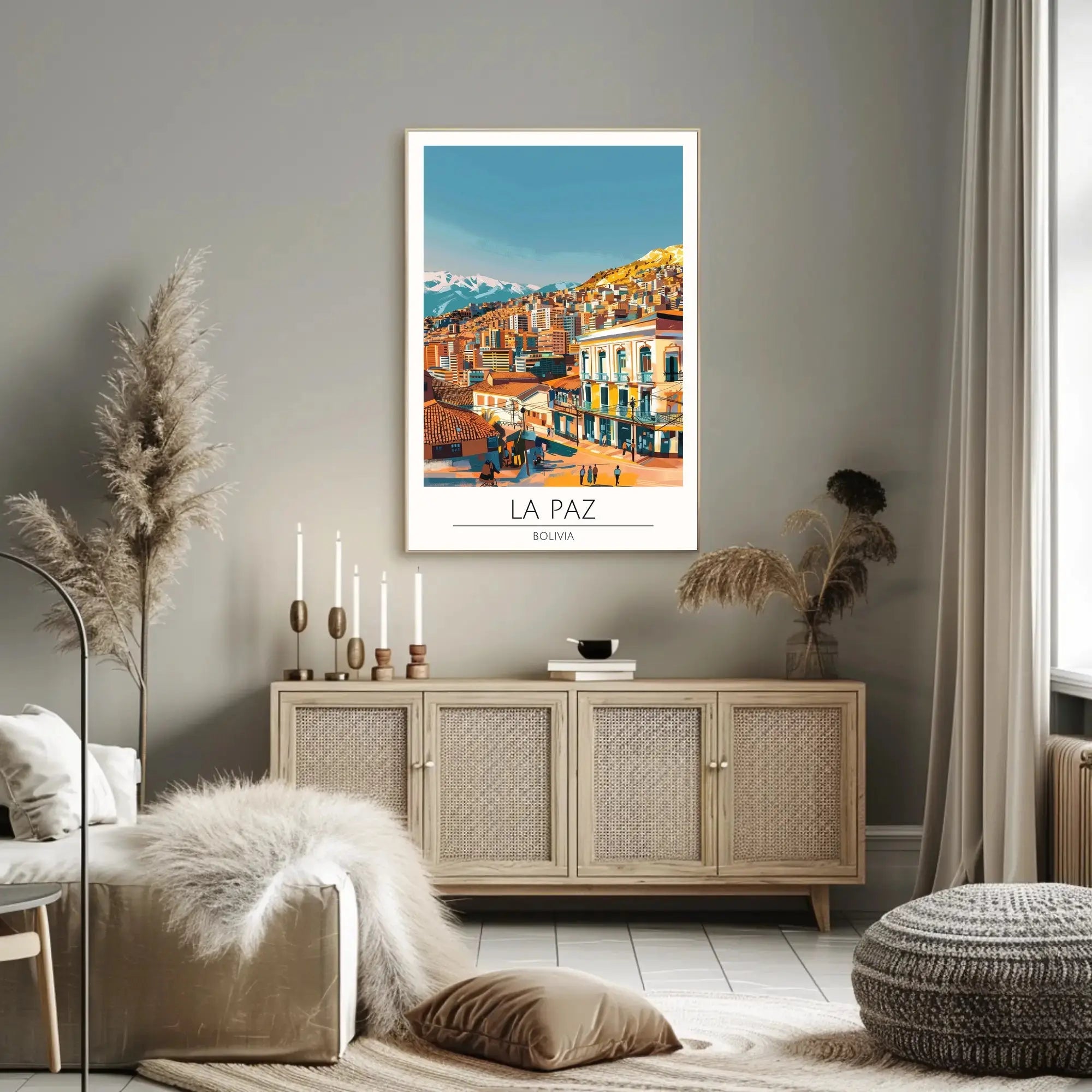 La Paz Cityscape Travel Poster PosterGoat
