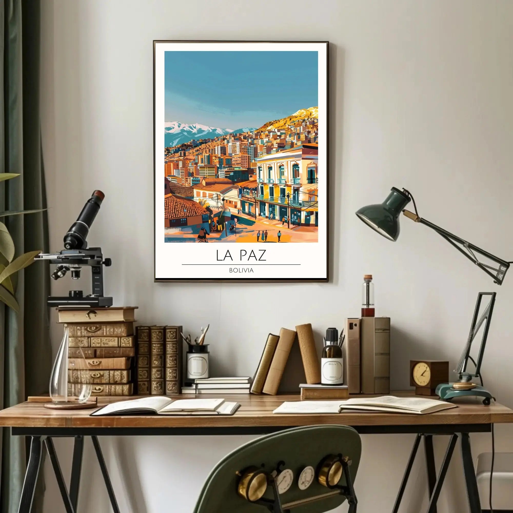 La Paz Cityscape Travel Poster PosterGoat
