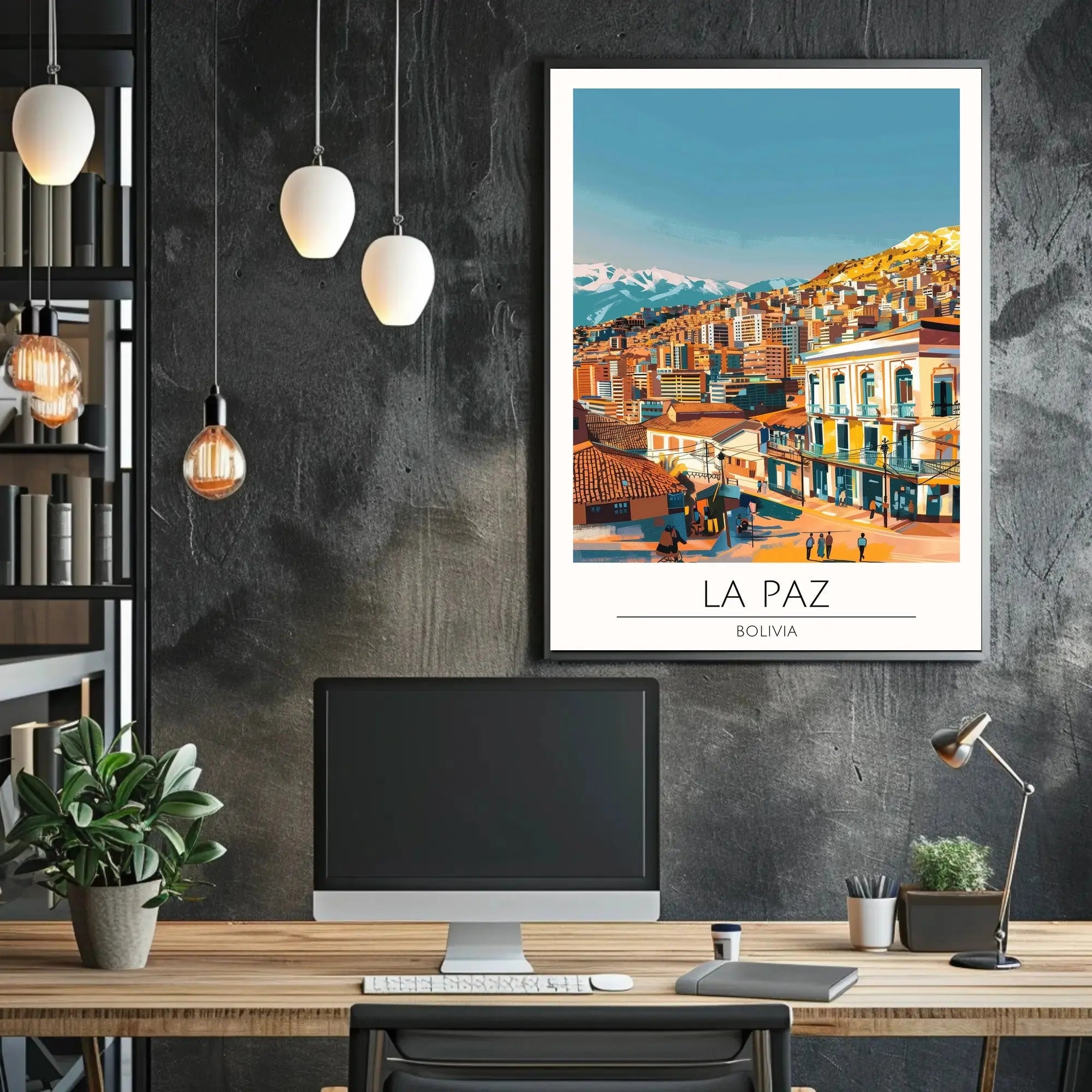 La Paz Cityscape Travel Poster PosterGoat