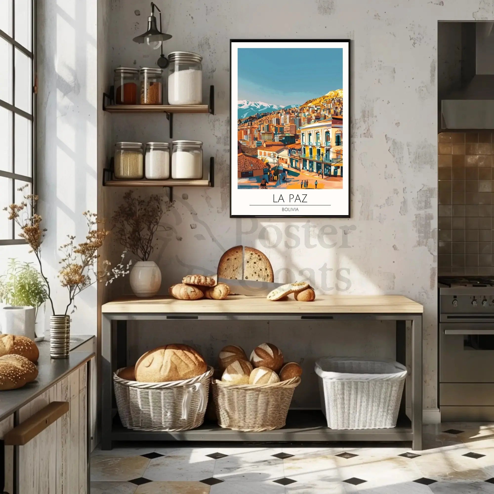 La Paz Cityscape Travel Poster PosterGoat