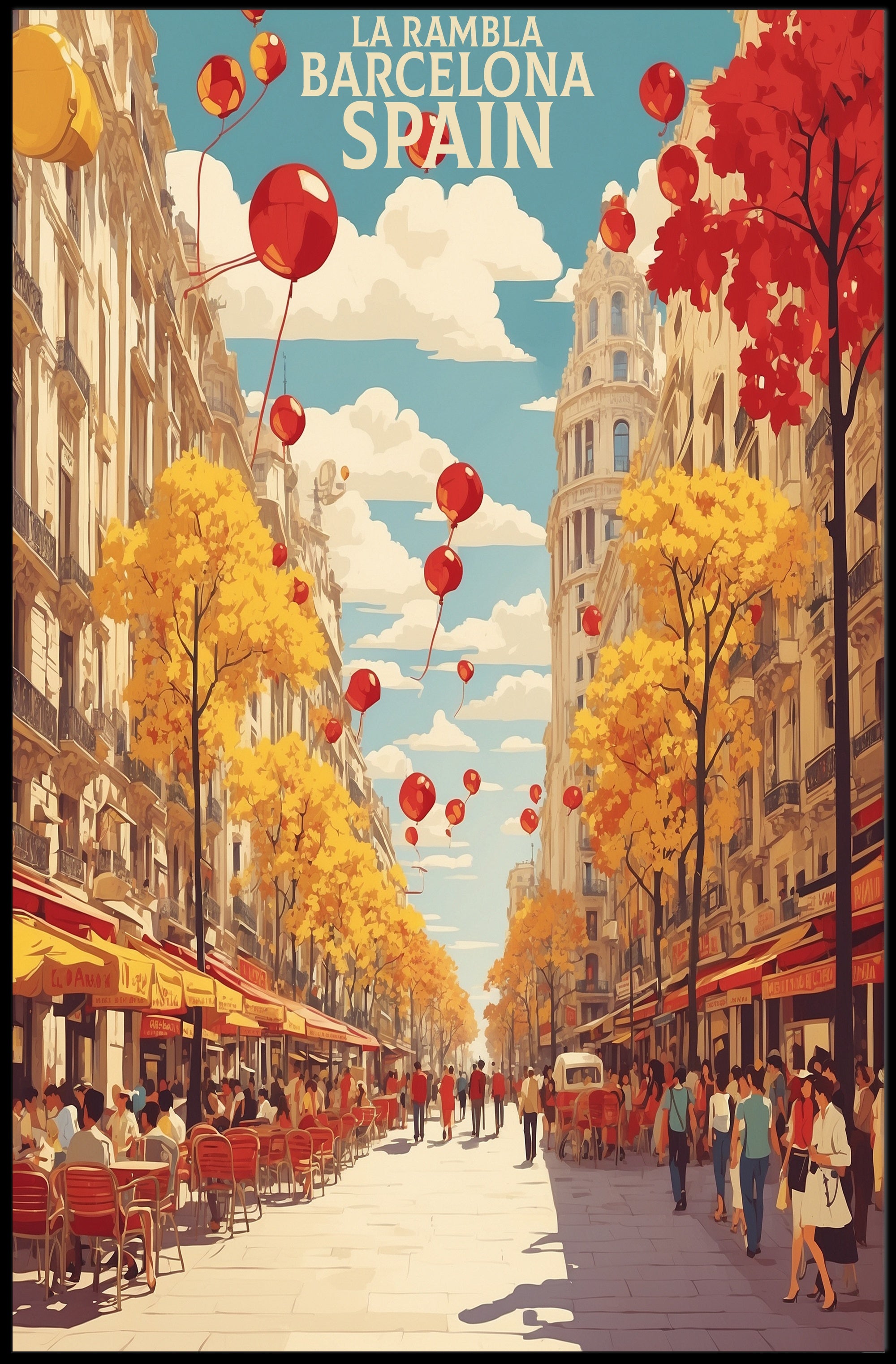 La Rambla Barcelona Travel Poster PosterGoat