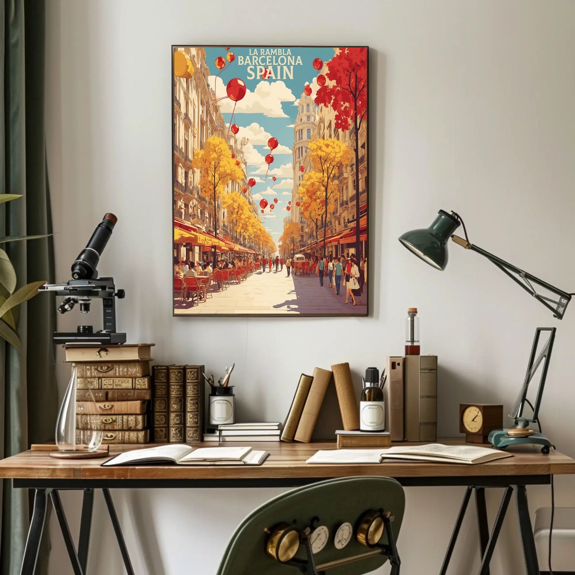La Rambla Barcelona Travel Poster PosterGoat