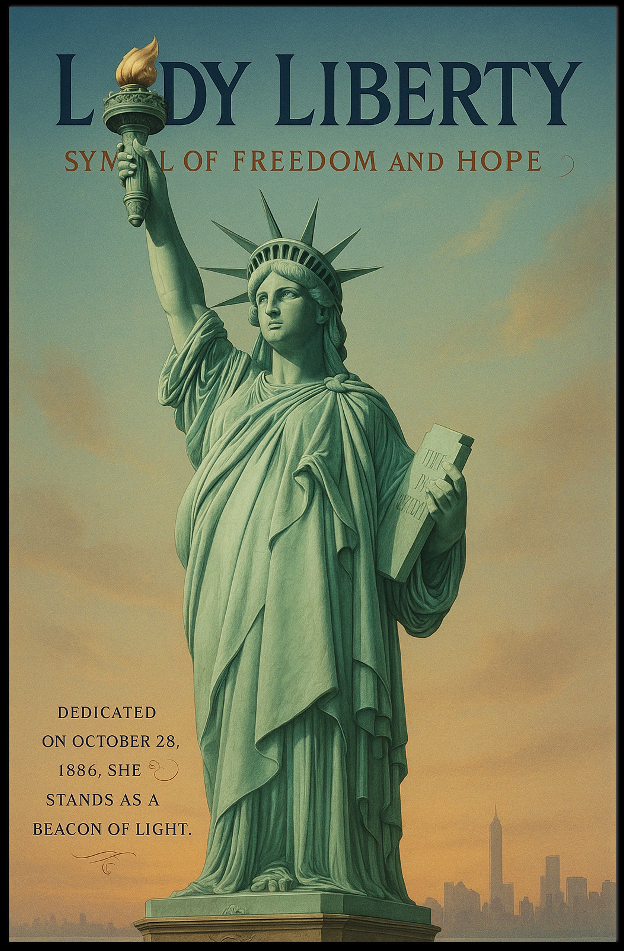 Lady Liberty Symbol Of Freedom Poster PosterGoat