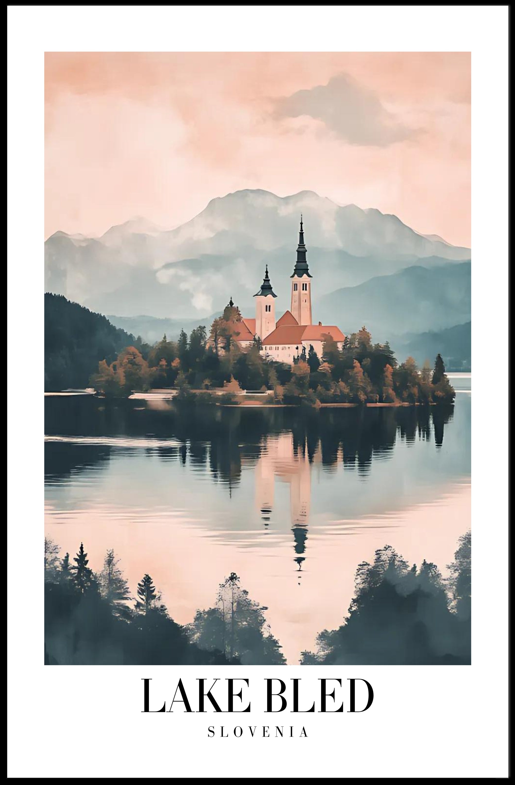Lake Bled Scenic View Travel Poster PosterGoat
