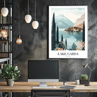 Lake Garda Vintage Travel Poster PosterGoat
