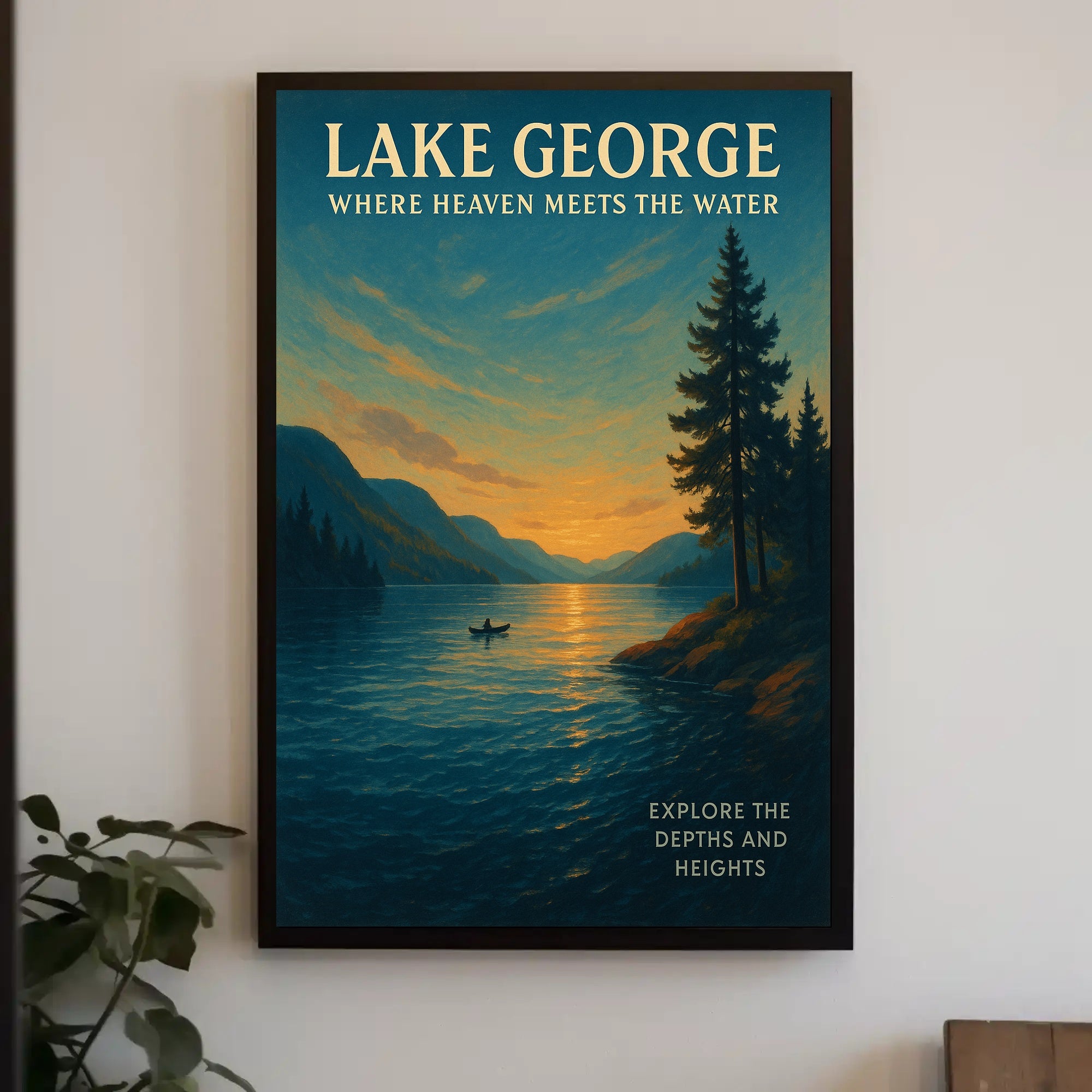 Lake George Where Heaven Meets the Water Poster PosterGoat