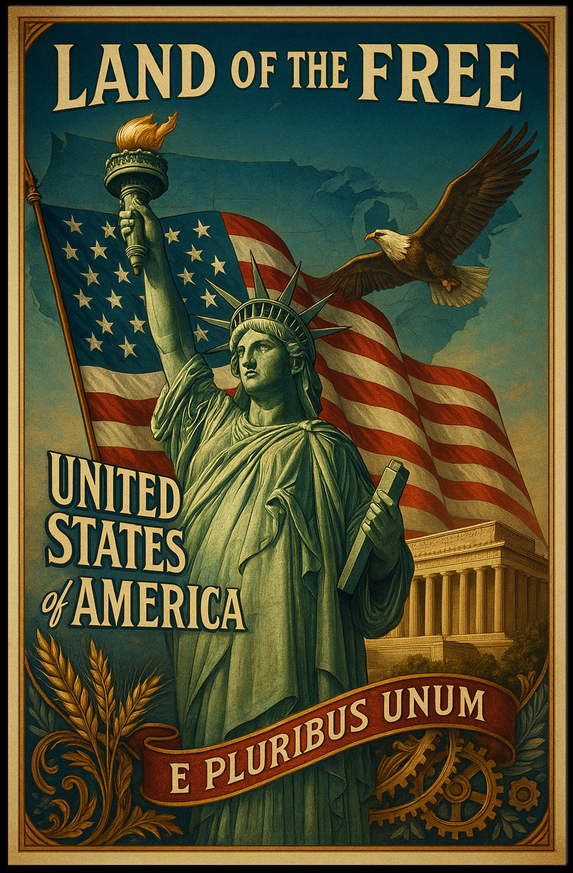 Land Of The Free Poster PosterGoat