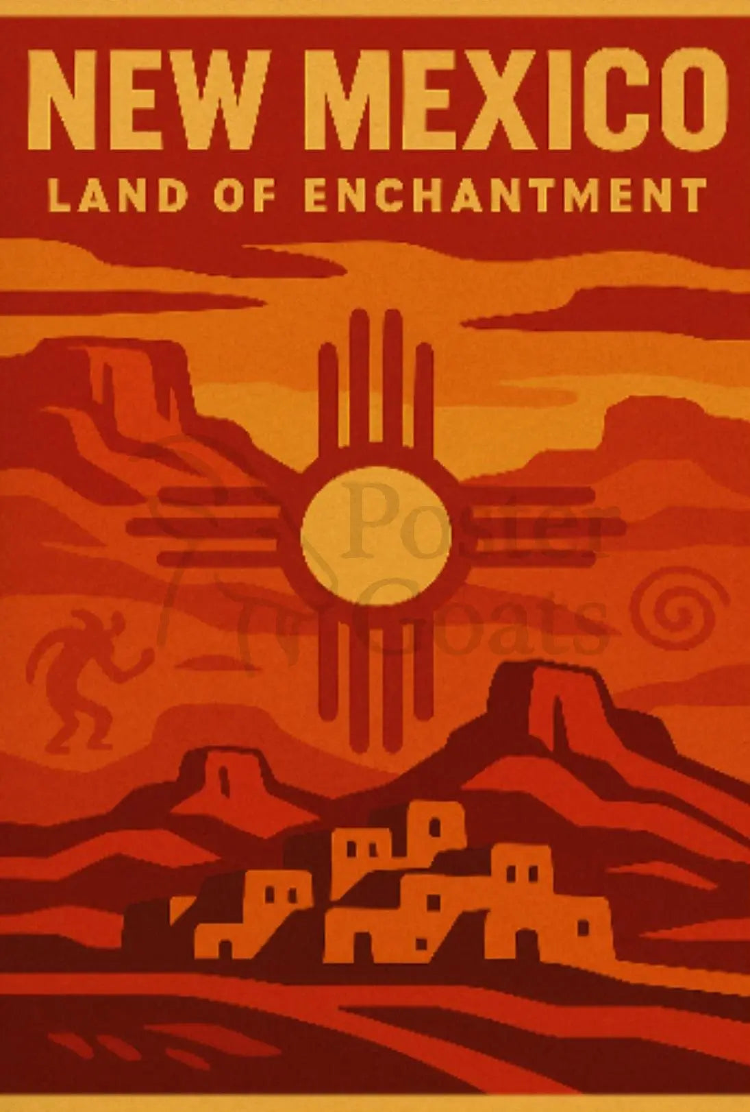 Land of Enchantment New Mexico Travel Poster PosterGoat