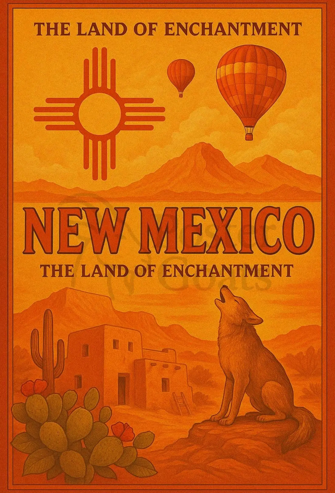Land of Enchantment Vintage Travel Poster PosterGoat