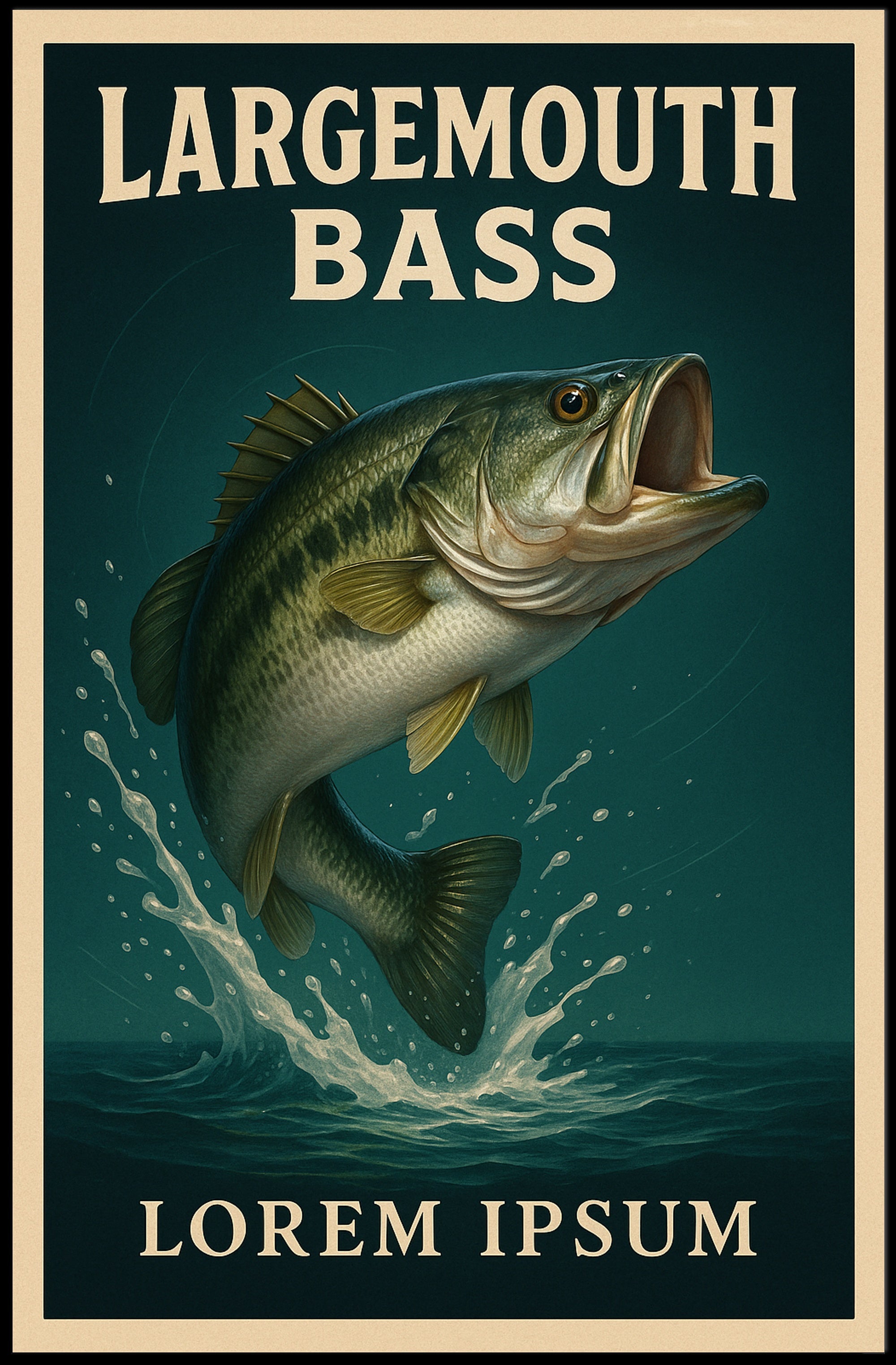 Largemouth Bass Illustration Poster PosterGoat