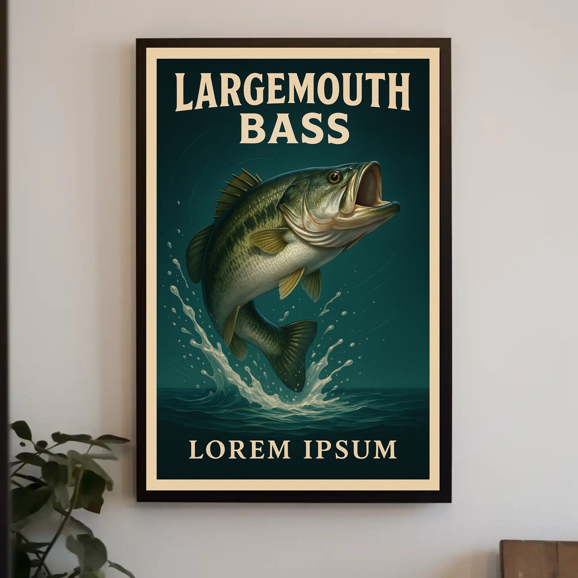 Largemouth Bass Illustration Poster PosterGoat