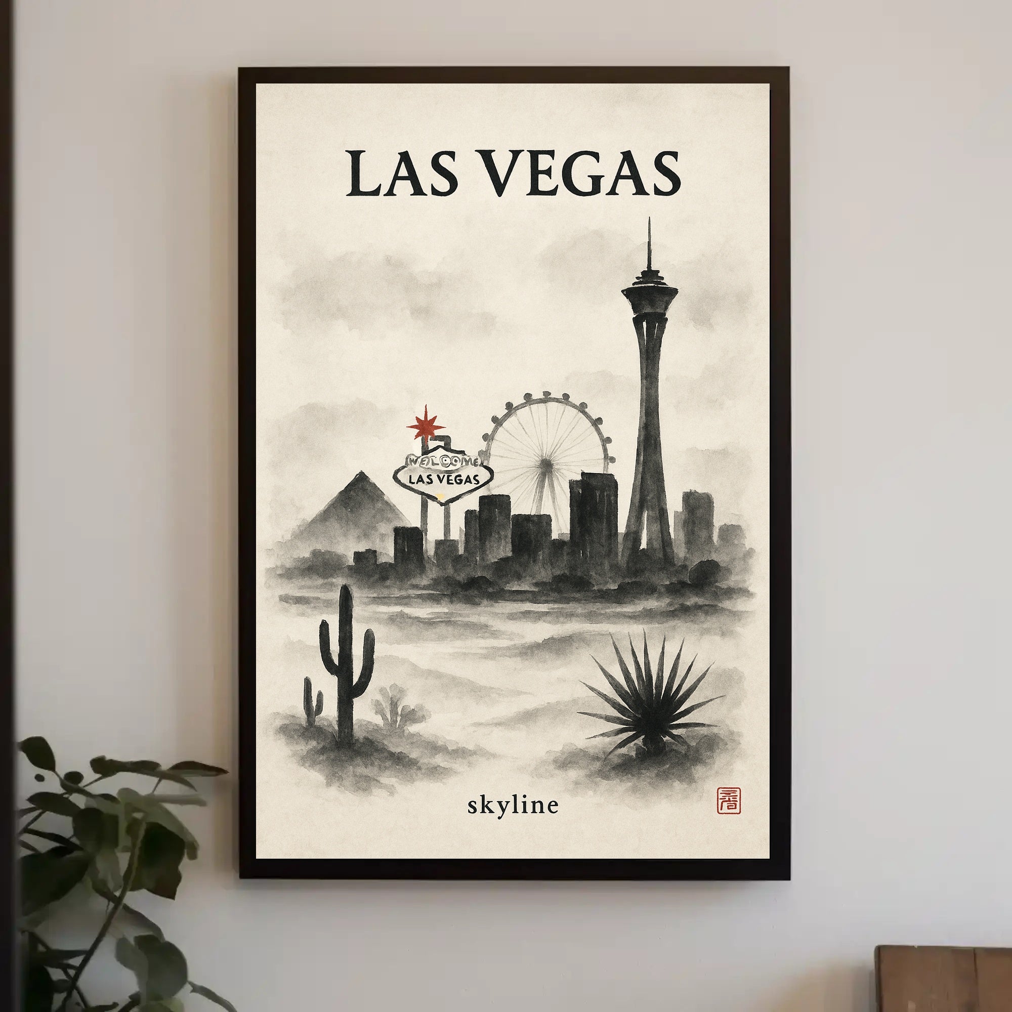 Las Vegas Skyline Poster PosterGoat