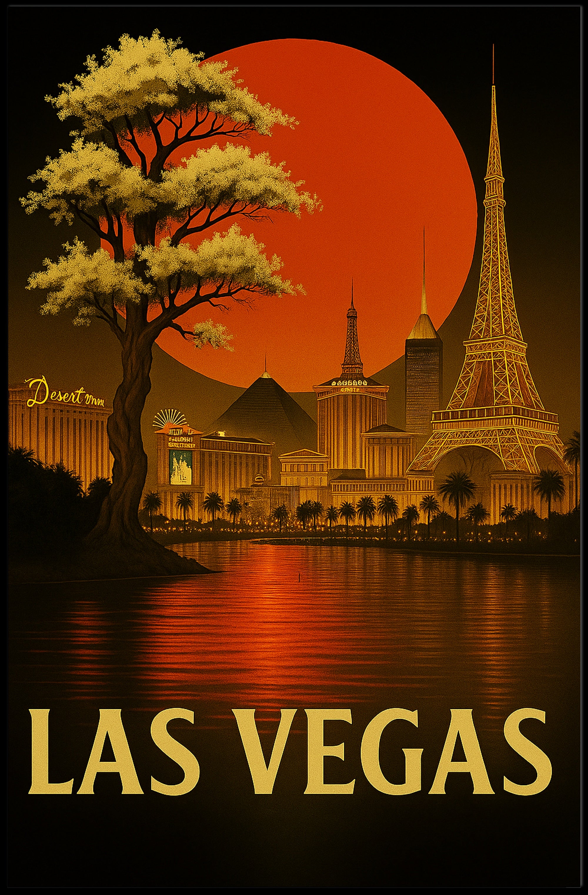 Las Vegas Skyline Poster PosterGoat