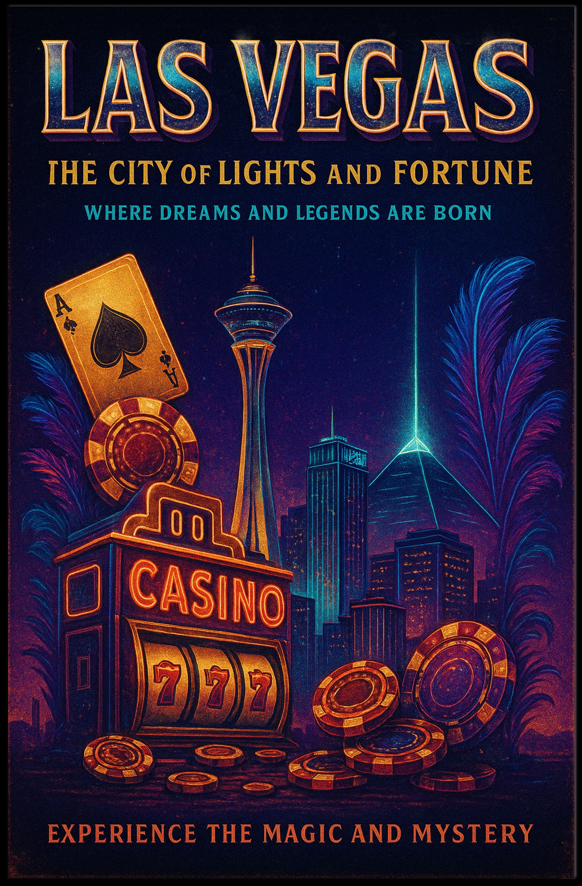Las Vegas The City of Lights and Fortune Poster PosterGoat
