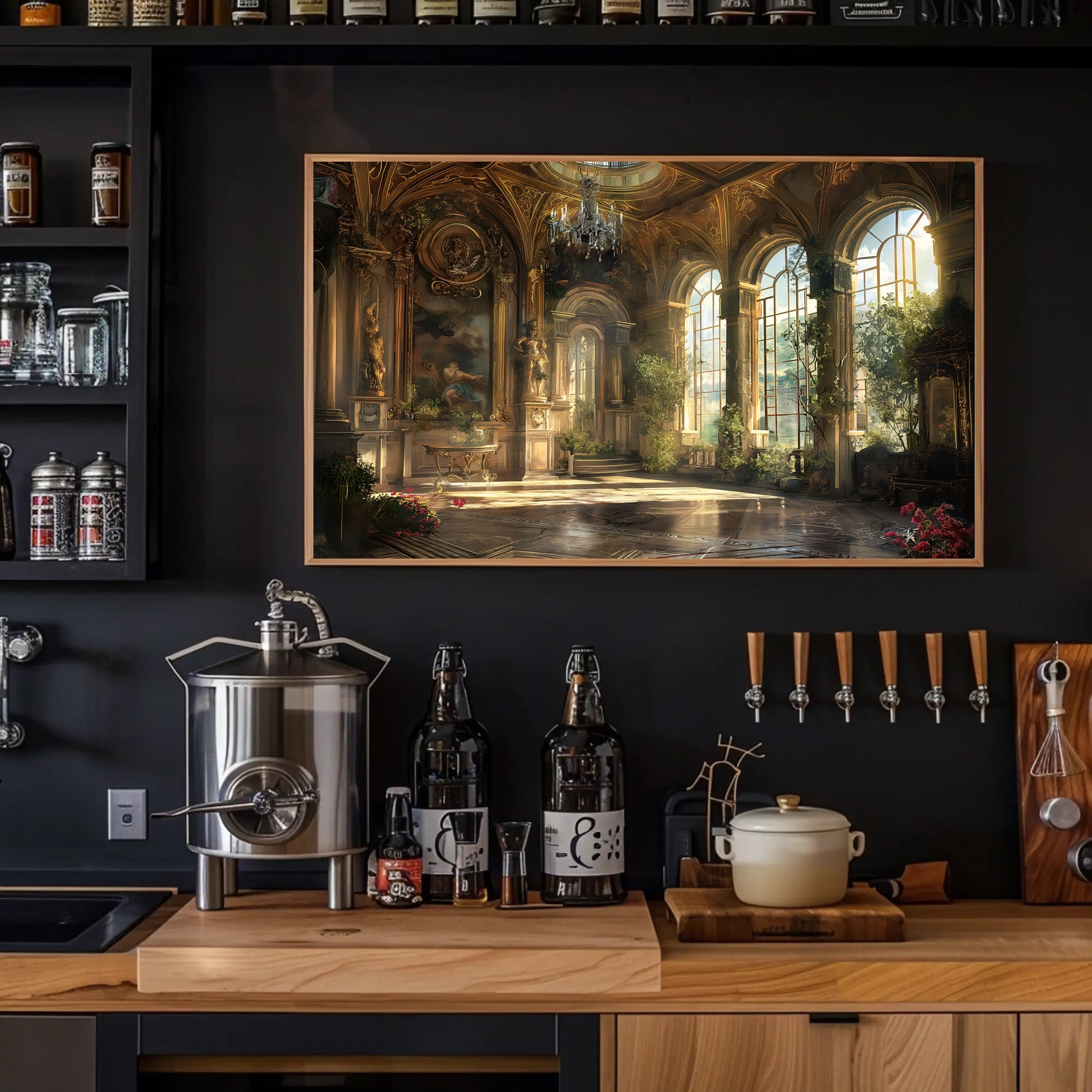 Lavish Sunlit Interior of European Mansion Cultural Poster PosterGoat