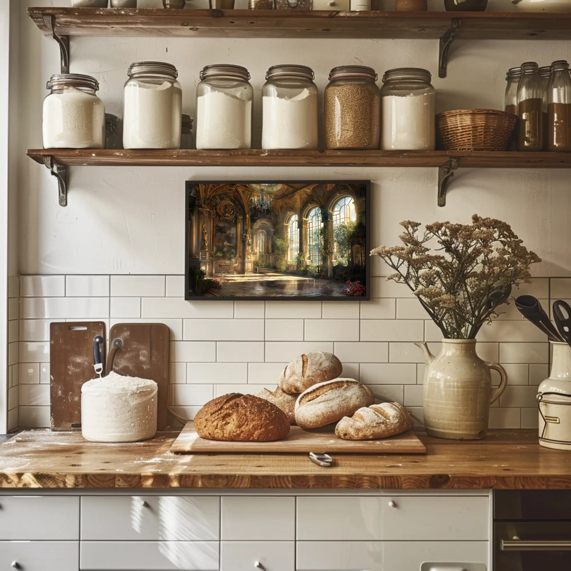 Lavish Sunlit Interior of European Mansion Cultural Poster PosterGoat