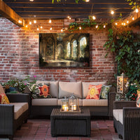 Lavish Sunlit Interior of European Mansion Cultural Poster PosterGoat