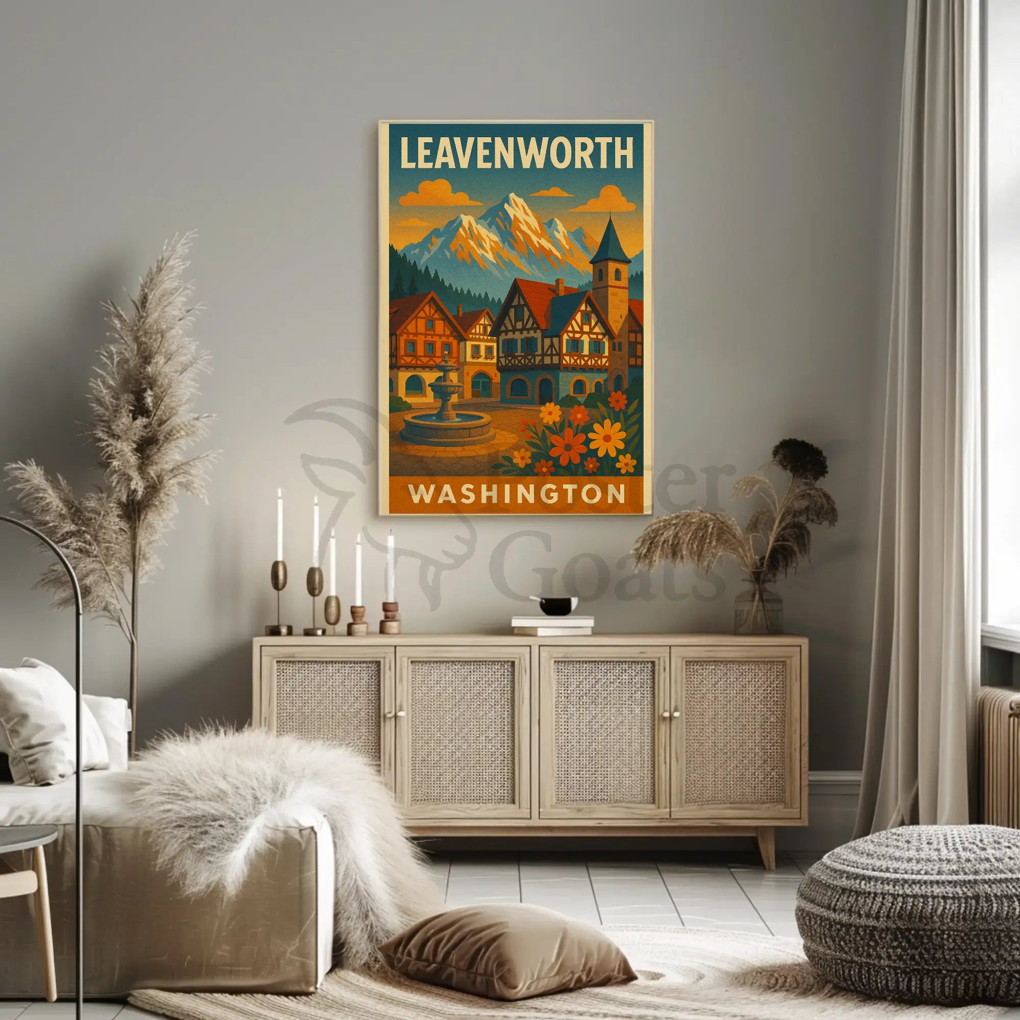 Leavenworth Bavarian Charm Scenic Travel Poster PosterGoat