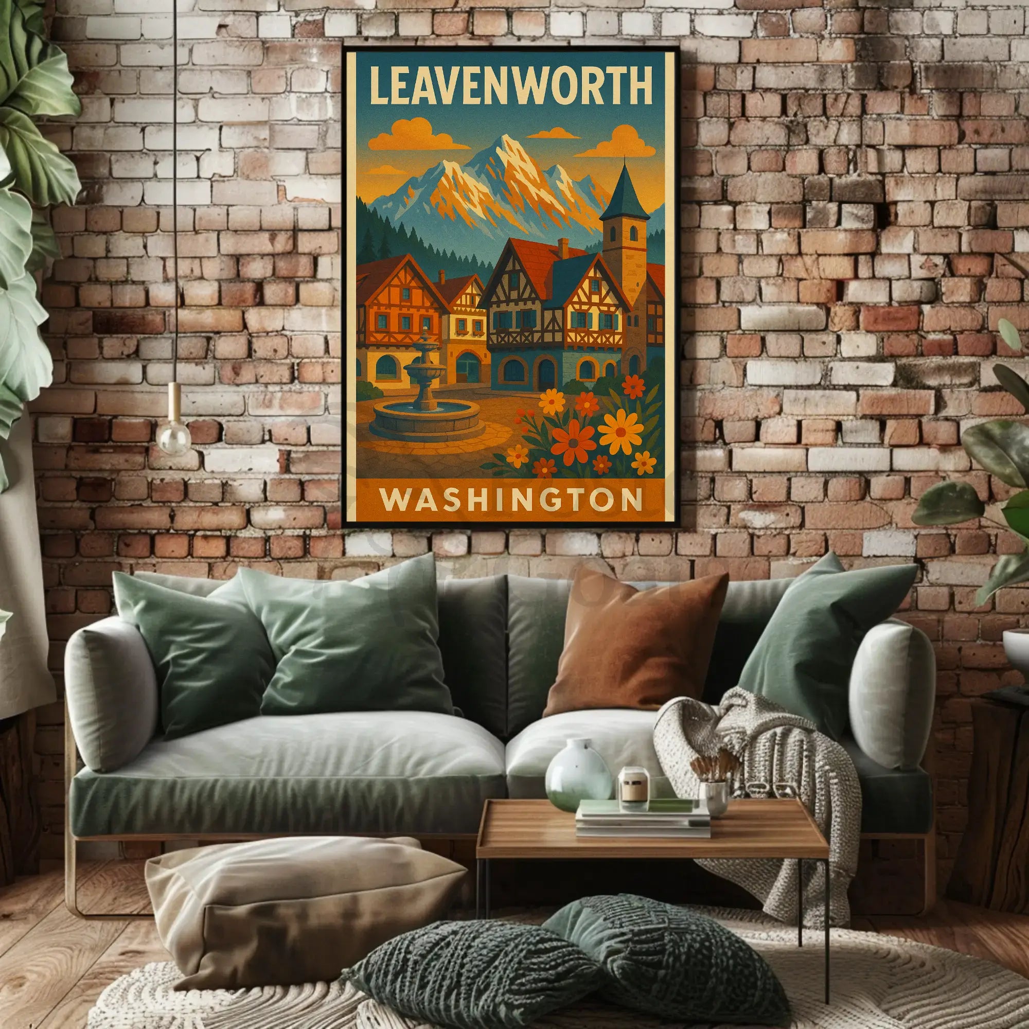 Leavenworth Bavarian Charm Scenic Travel Poster PosterGoat