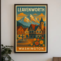 Leavenworth Bavarian Charm Scenic Travel Poster PosterGoat