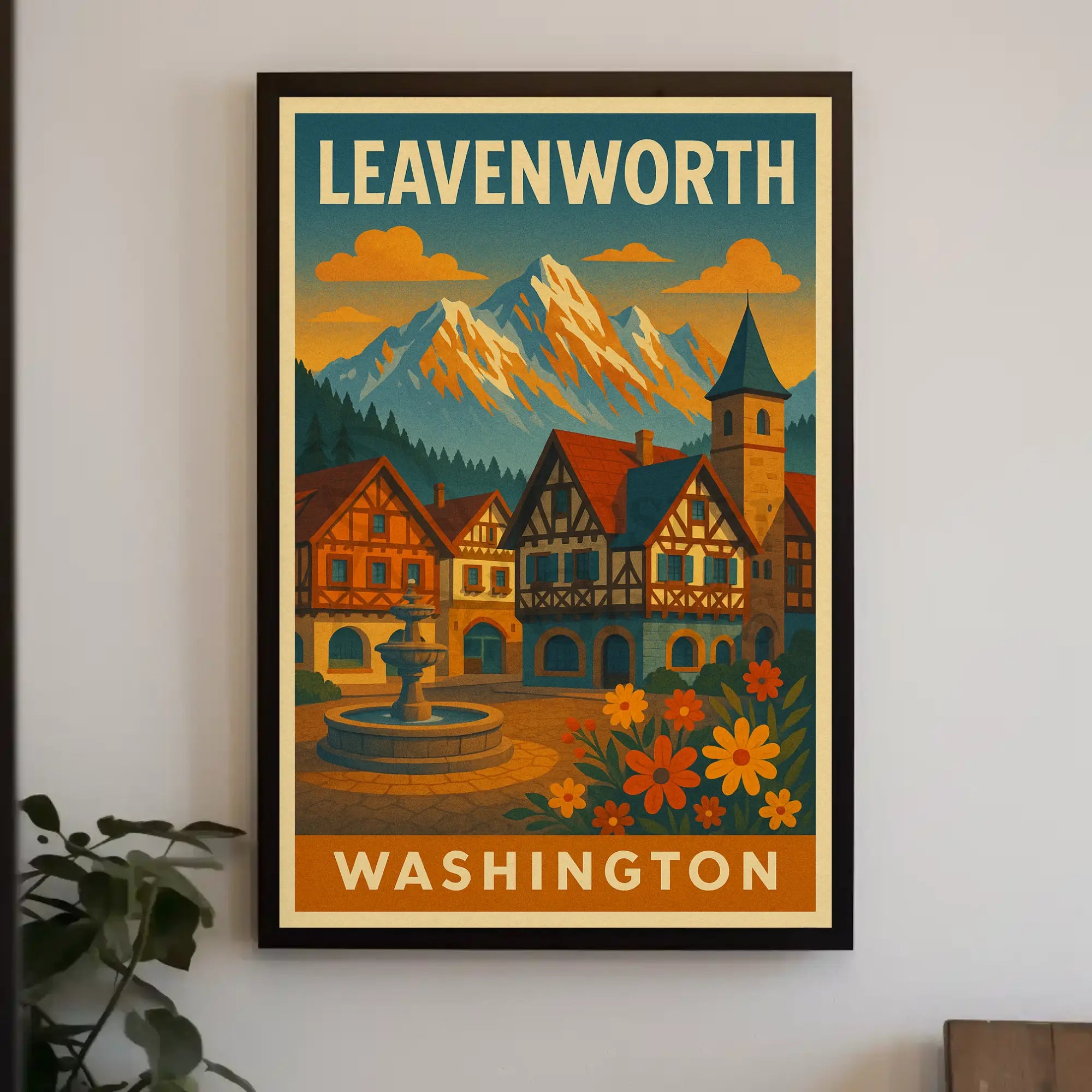 Leavenworth Bavarian Charm Scenic Travel Poster PosterGoat