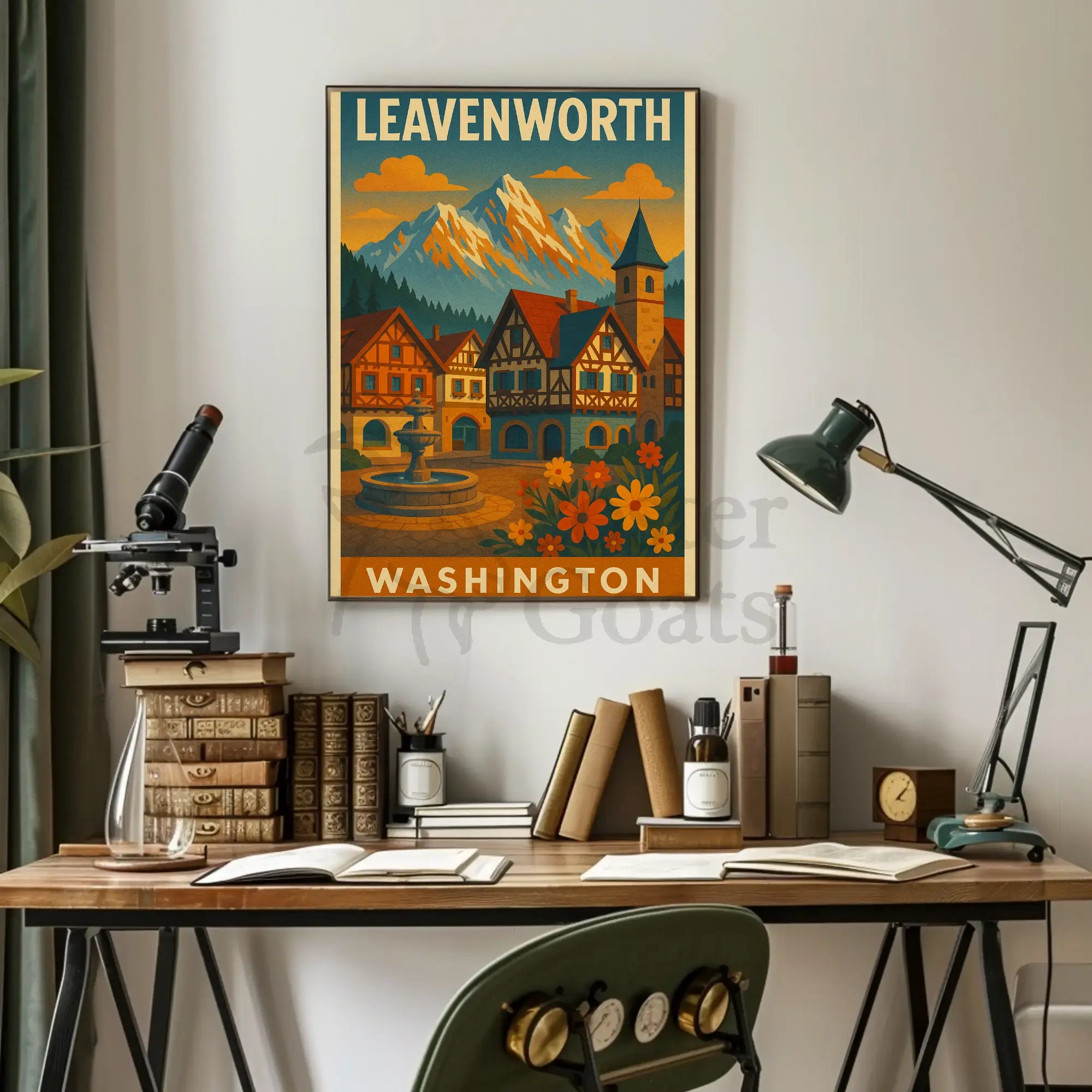 Leavenworth Bavarian Charm Scenic Travel Poster PosterGoat
