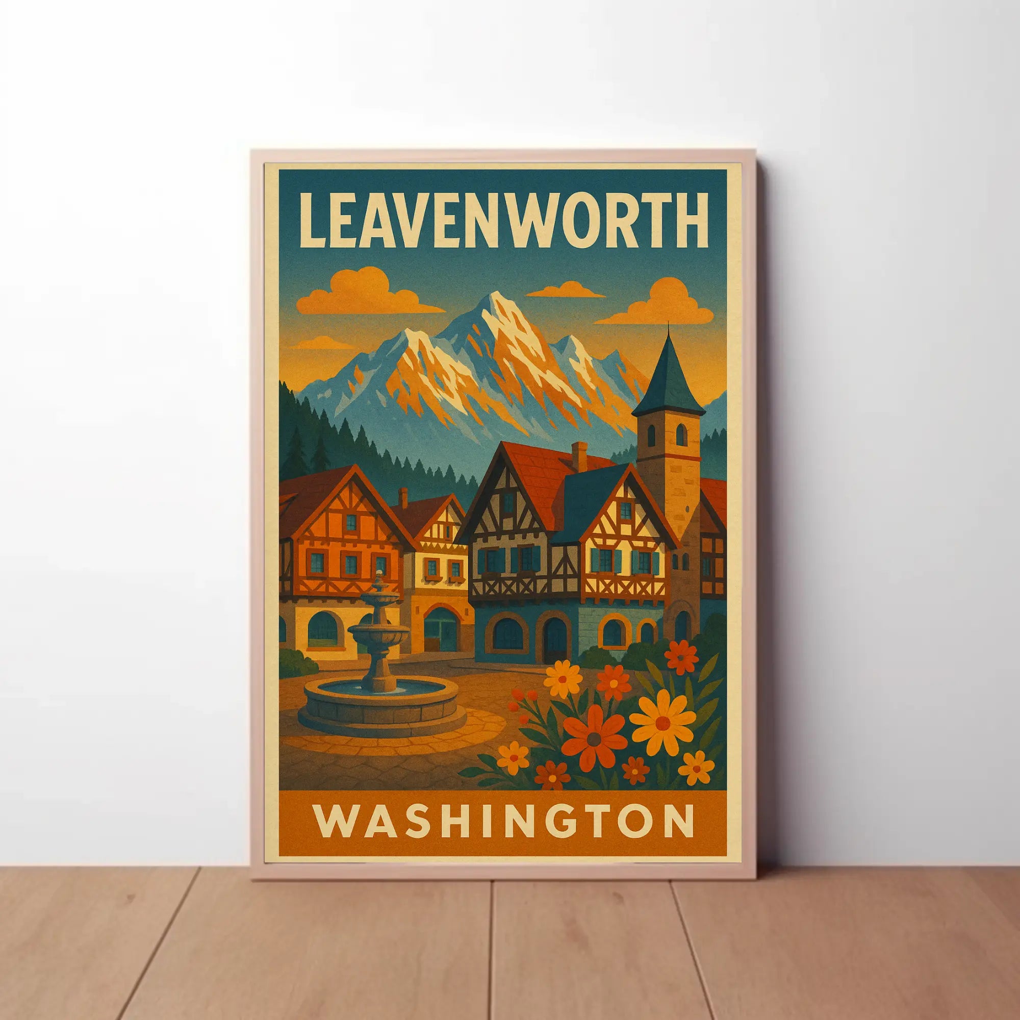 Leavenworth Bavarian Charm Scenic Travel Poster PosterGoat