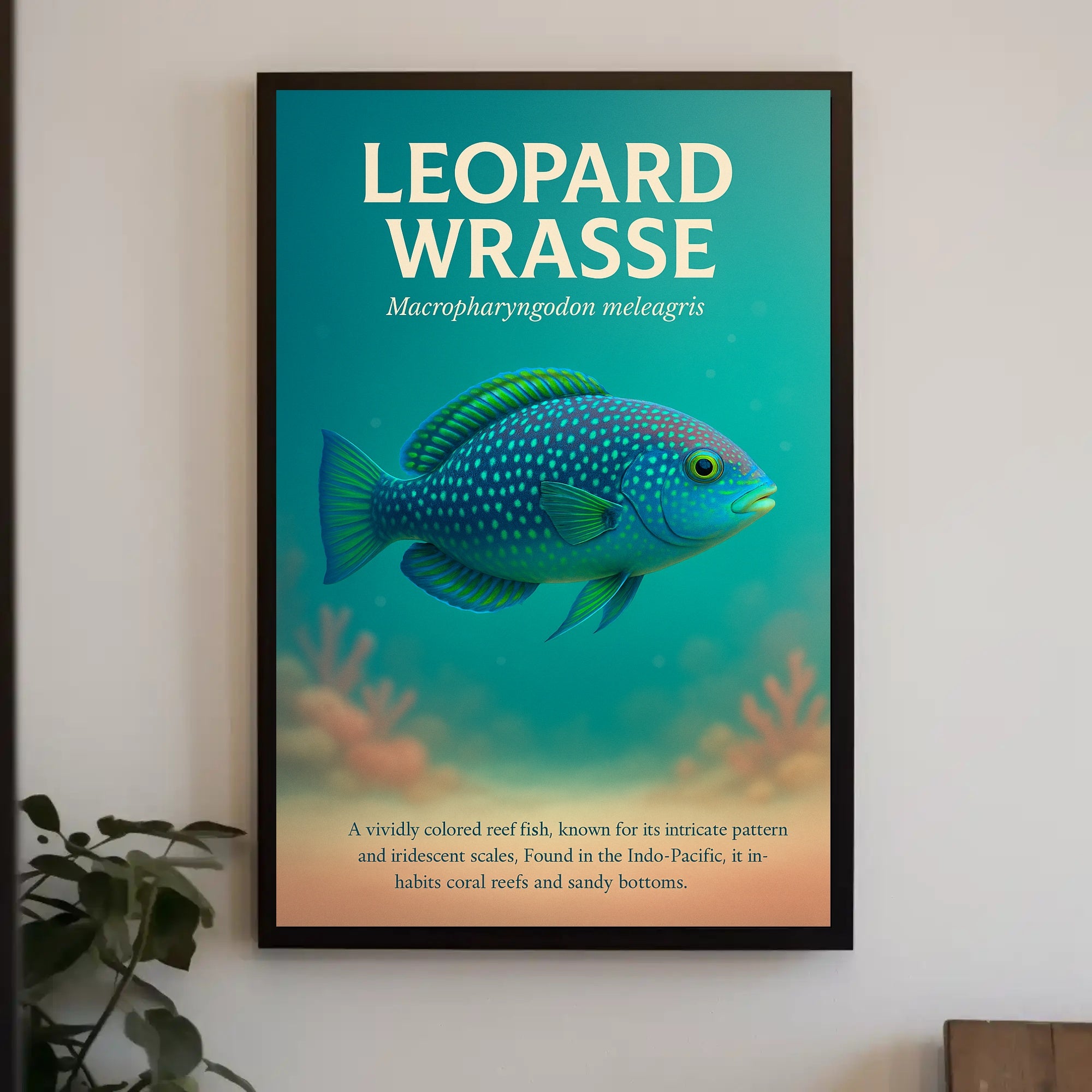 Leopard Wrasse Vibrant Reef Inhabitant Poster PosterGoat