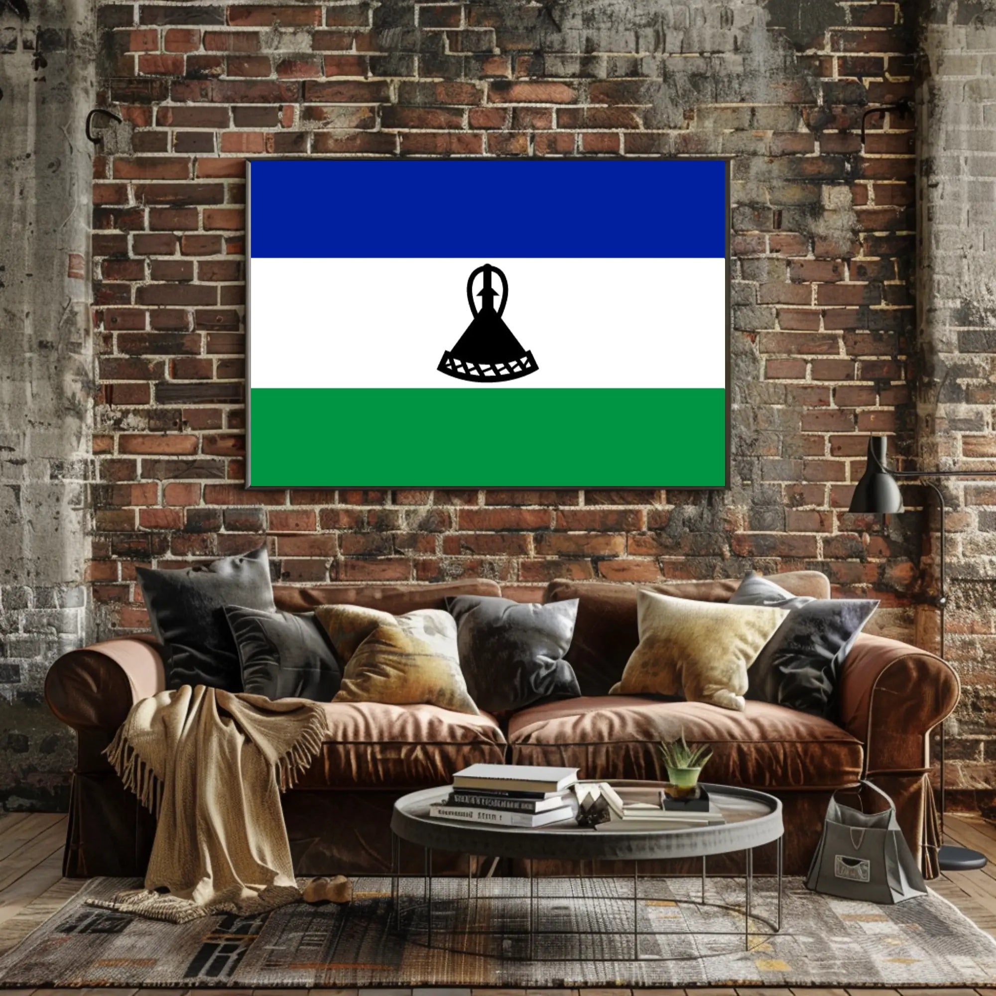 Lesotho Flag Cultural Pride Country Flag Poster PosterGoat