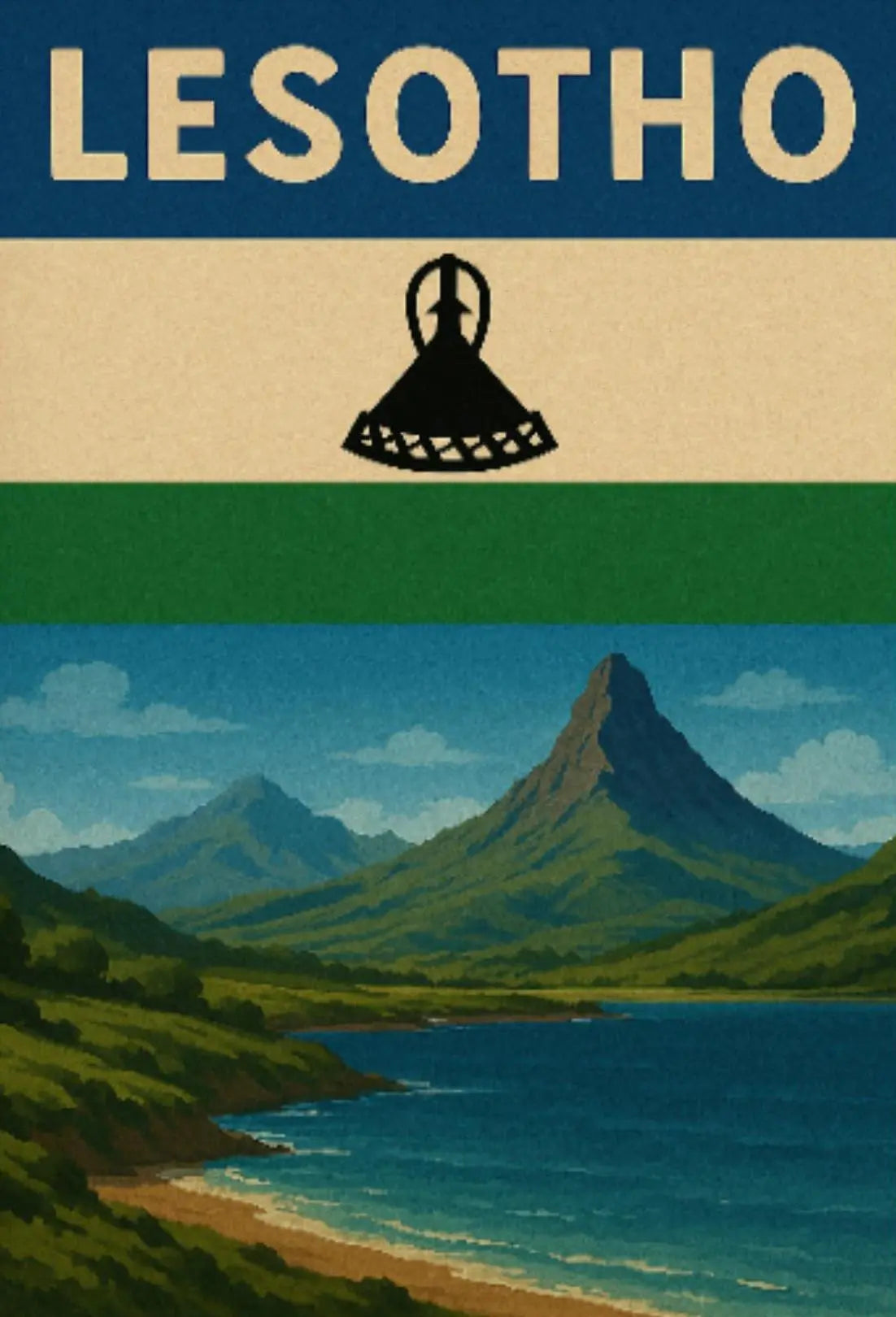 Lesotho Scenic Beauty Vintage Travel Poster PosterGoat