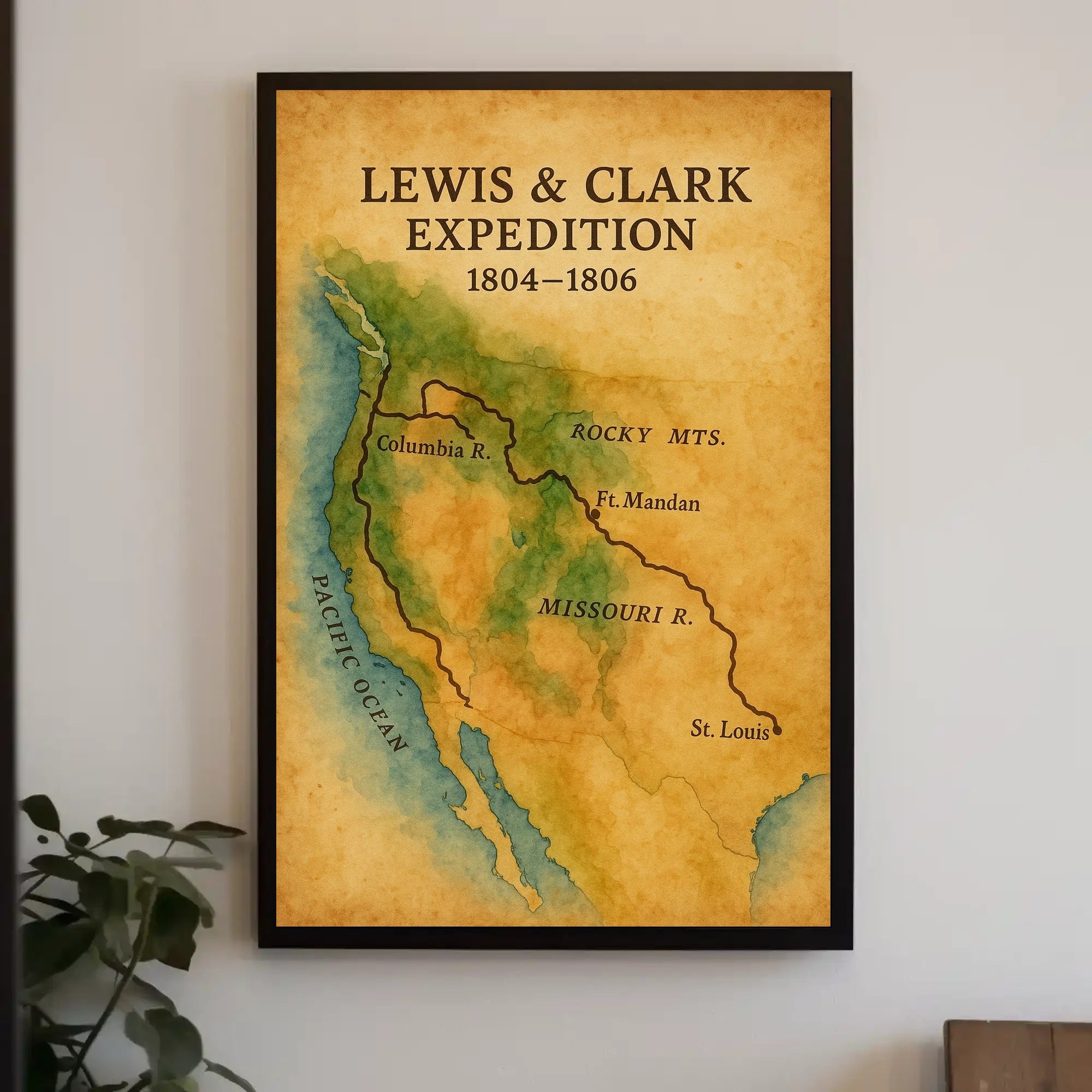 Lewis & Clark Expedition Map Historical Poster PosterGoat