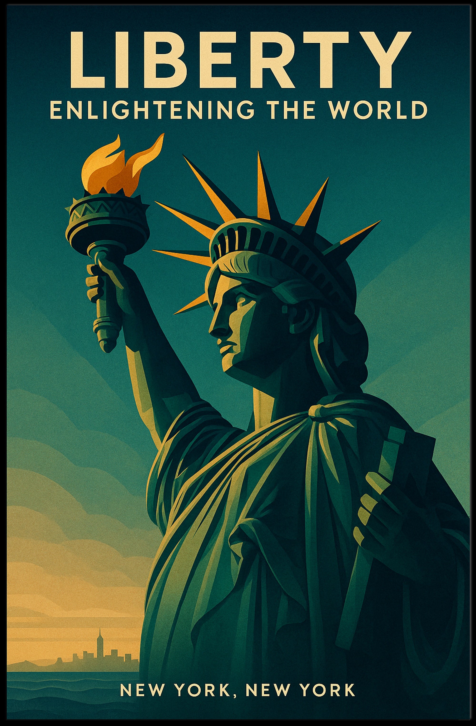 Liberty Enlightening The World Poster PosterGoat