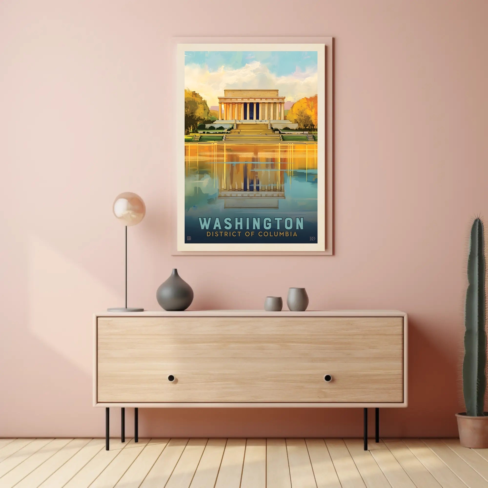 Lincoln Memorial Poster: Vibrant Landmark Reflection Art PosterGoat