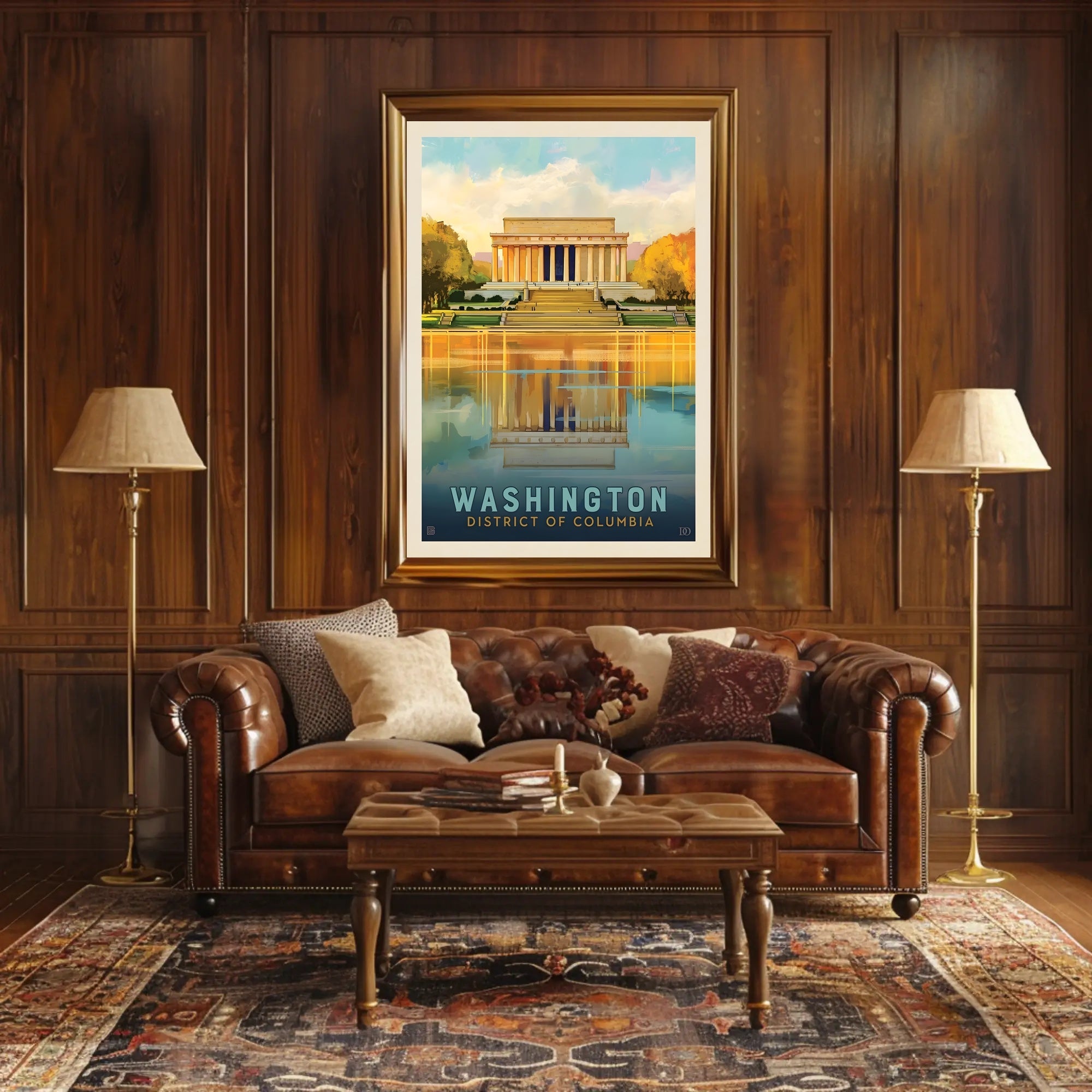 Lincoln Memorial Poster: Vibrant Landmark Reflection Art PosterGoat